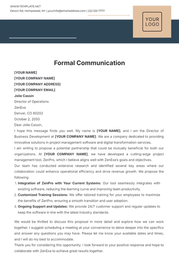 Free Formal Communication Template to Edit Online