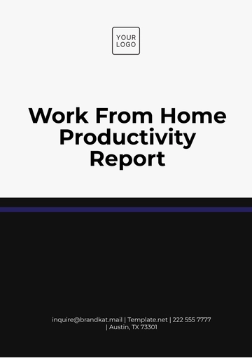 Free Work From Home Productivity Report Template to Edit Online