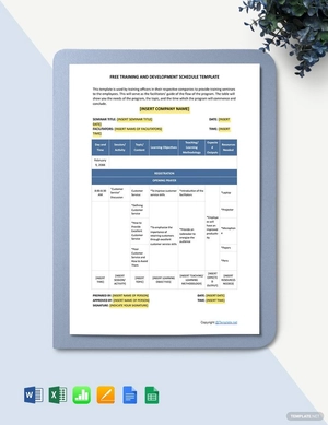 Training and Development Schedule template