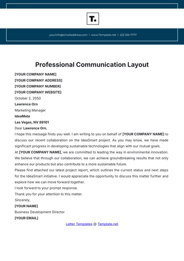 Free Professional Communication Layout Template to Edit Online