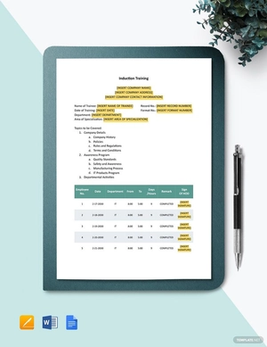 Induction Training Template