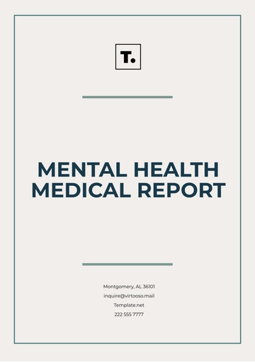 Free Mental Health Medical Report Template to Edit Online