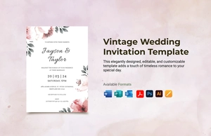 Vintage Wedding Invitation Template