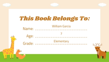 Free Animal-Themed Book Label Template to Edit Online
