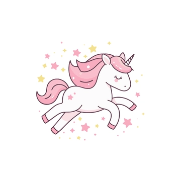 Free Unicorn with Stars Clipart to Edit Online