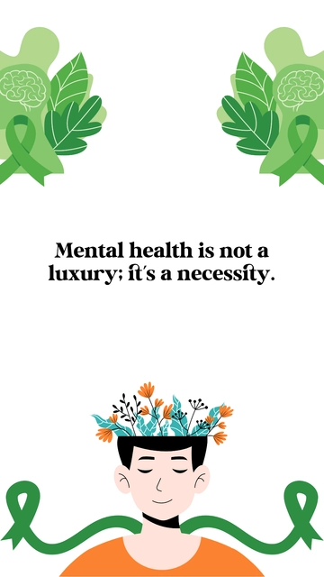Free World Mental Health Day Quote  Template to Edit Online