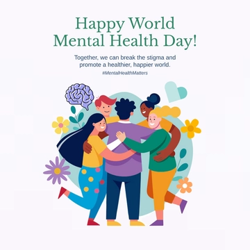 Free World Mental Health Day Instagram Post Template to Edit Online