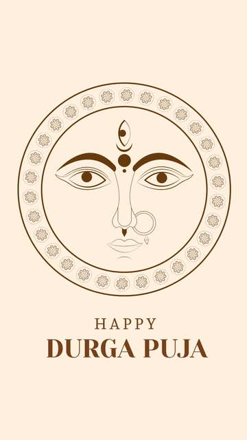 Free Aesthetic Durga Puja Wallpaper Template to Edit Online