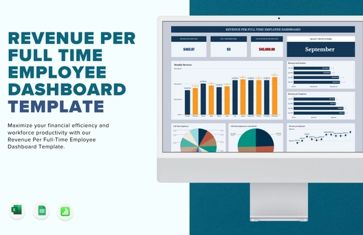 Revenue Per Full Time Employee Dashboard Template