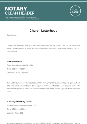 Free Church Letterhead Template to Edit Online