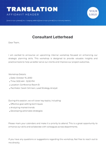 Free Consultant Letterhead Template to Edit Online