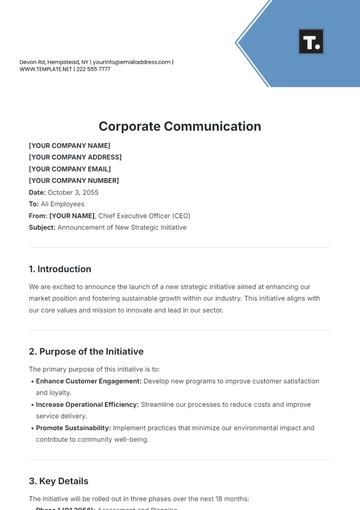 Free Corporate Communication Template to Edit Online
