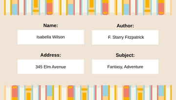 Free Library Organization Label Template to Edit Online