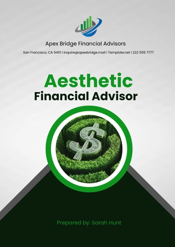 Free Aesthetic Financial Advisor Cover Page Template to Edit Online