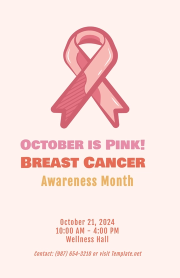Free Retro Breast Cancer Awareness Month Poster Template to Edit Online