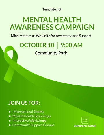 Free Mental Health Awareness Campaign Flyer Template to Edit Online