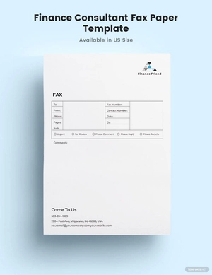 Finance Consultant Fax Paper Template