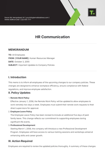 Free HR Communication Template to Edit Online