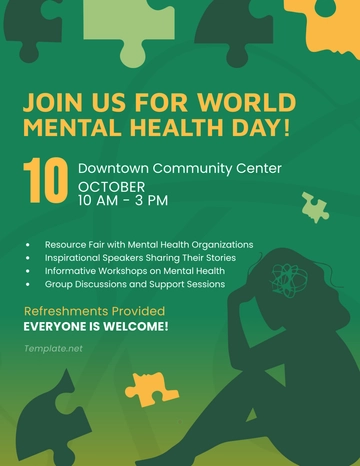 Free World Mental Health Day Flyer Template to Edit Online