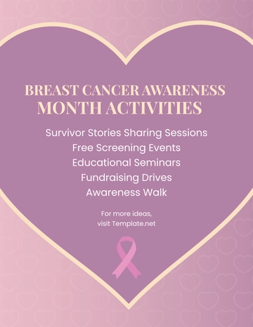 Free Breast Cancer Awareness Month Activities Template to Edit Online