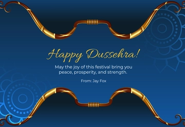 Free Dussehra Card Template to Edit Online