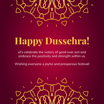 Free Dussehra Social Media Post Template to Edit Online