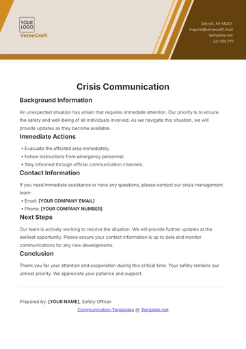 Free Crisis Communication Template to Edit Online