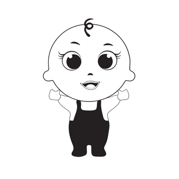 Free Black and White Baby Clipart to Edit Online
