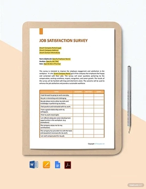 General Job Satisfaction Survey Template