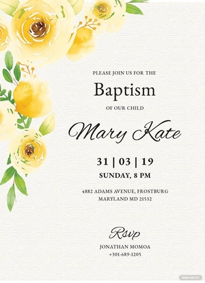 Baptism Invitation Card Template