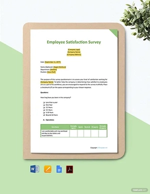 Sample Employee Satisfaction Survey Template