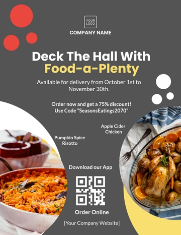 Free Food Delivery Seasonal Promotion Template to Edit Online