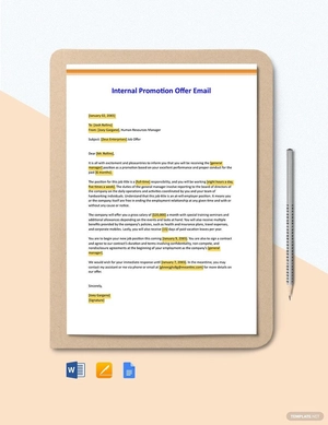 Internal Promotion Offer Email Template