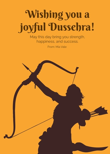 Free Dussehra Greeting Template to Edit Online