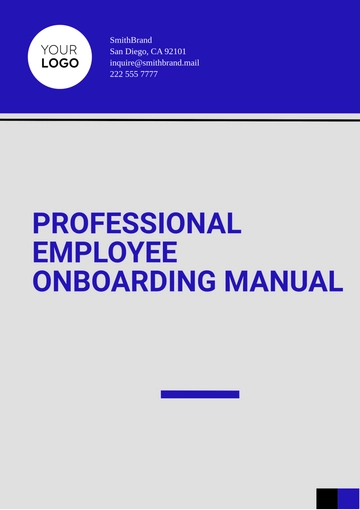 Free Professional Employee Onboarding Manual Template to Edit Online