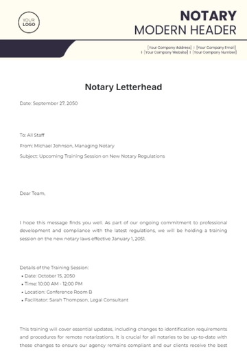 Free Notary Letterhead Template to Edit Online