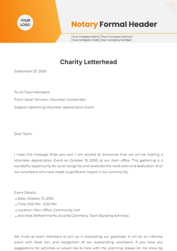 Free Charity Letterhead Template to Edit Online