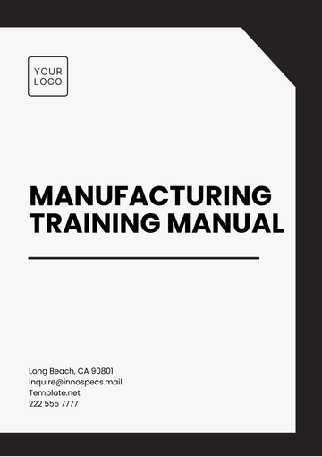 Free Manufacturing Training Manual Template to Edit Online