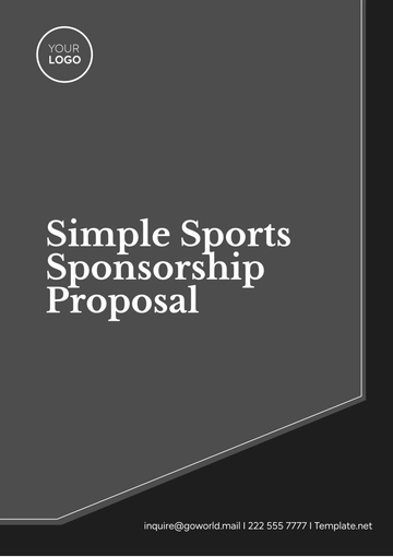 Free Simple Sports Sponsorship Proposal Template to Edit Online