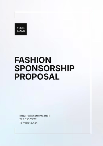 Free Fashion Sponsorship Proposal Template to Edit Online