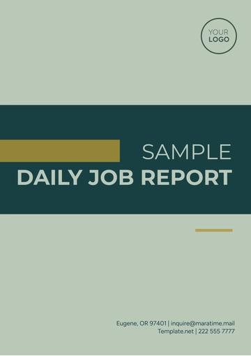 Free Sample Daily Job Report Template to Edit Online