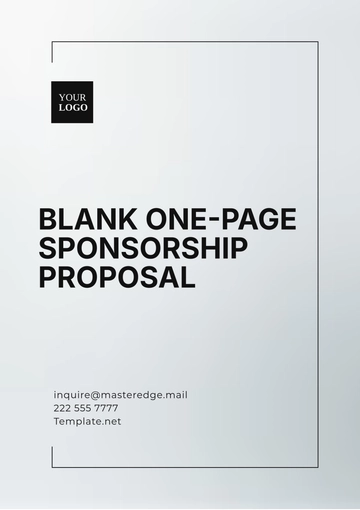 Free Blank One-Page Sponsorship Proposal Template to Edit Online