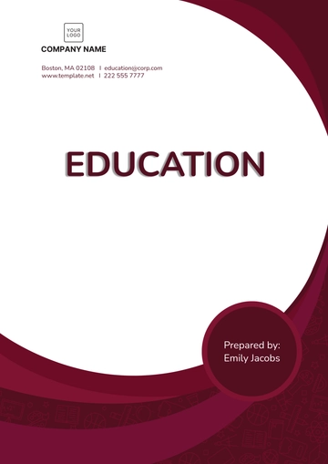 Free Standard Education Cover Page Template to Edit Online