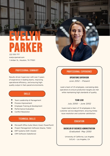 Free Modern Professional Resume Template to Edit Online