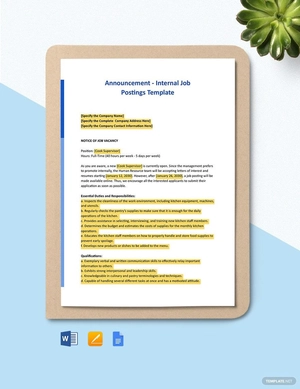 Announcement - Internal Job Postings Template
