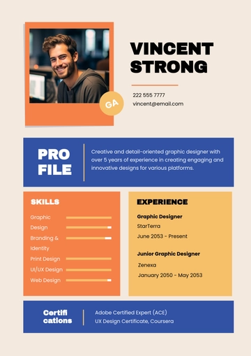 Free Infographic One Page Resume Template to Edit Online