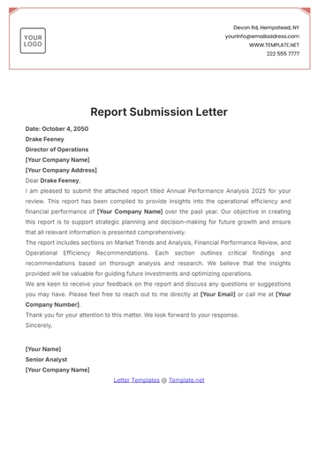 Free Report Submission Letter Template to Edit Online