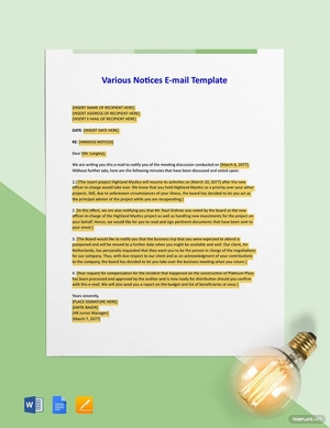 Announcement - Various Notices Template