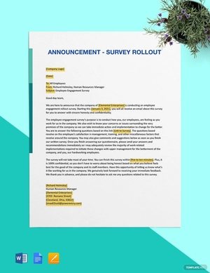 Announcement - Survey Rollout Template