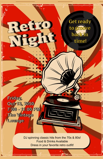 Free Retro Poster Design Template to Edit Online